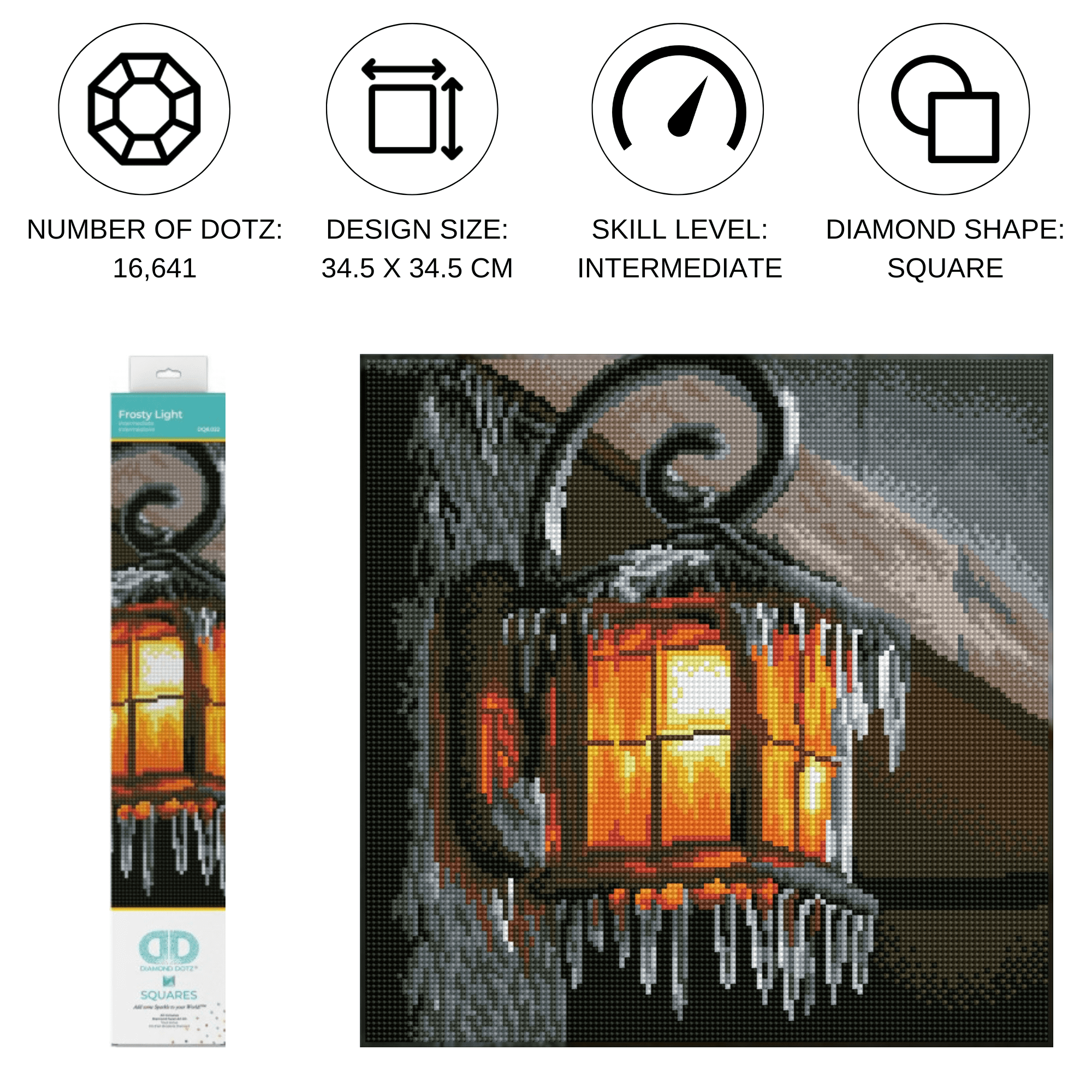 Diamond Dotz Frosty Light Ice Diamond Painting Kits for Adults - Diamond Art Kits a Relaxing Creative Craft Kit with Dotz Gems 13.6"x13.6"