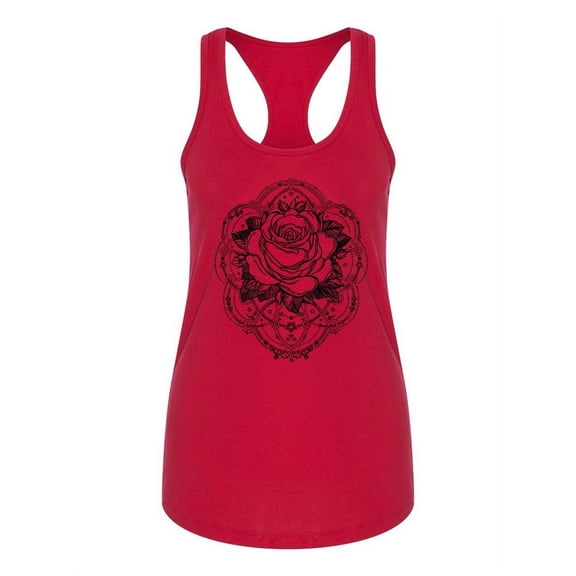 Rose Flower Boho Design Tank Women -Image by Shutterstock, Female Medium