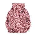 thumbnail image 6 of Spazoro Girls Hooded Sweatshirt with Pockets, Warm Leopard Print Long Sleeve Drawstring Hooded Neck Pullover Tops Casual Hoodies for School Pink Size 9, 6 of 8