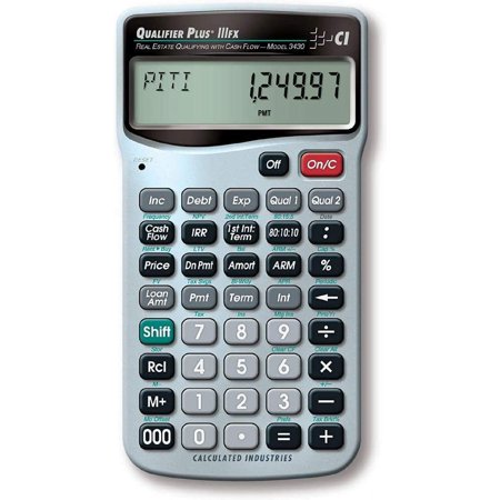 Calculated Industries 3430 Qualifier Plus IIIfx Advanced Real Estate Mortgage Finance Calculator | Clearly-Labeled Keys | Buyer Pre-Qualifying | Payments, Amortizations, ARMs, Combos, FHA/VA, More