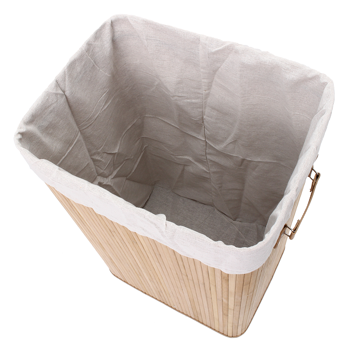 Black Handles XXL Tall Large Foldable Storage Hamper Rectangular Removable Liner Dirty Clothes Bin Box with Lid ALINK 100L Bamboo Laundry Basket with 2 Sections