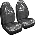 thumbnail image 3 of POLERO Car Decor Auto Interior Front Seat Protector for SUV and Sedans, Breathable Polyester Seat Cover Set of 2, Black Floral Cat, 3 of 13