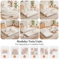 thumbnail image 6 of ATHOPE 78.7" Folding Convertible Sofa Bed, Oversized Corduroy Upholstered Boneless Couch, Loveseat Sleeper with Pull Out Bed, Floor Sofa Modular Futon Couch for Living Room Bedroom Lounge, Beige, 6 of 9