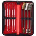 thumbnail image 1 of Universal Cleaning Kit Pick Set Ended Nylon Brass Steel Brush Metal Ploymer Picks Set with Case, 1 of 5