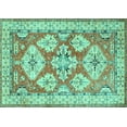 thumbnail image 1 of Ahgly Company Indoor Rectangle Geometric Turquoise Blue Traditional Area Rugs, 5' x 8', 1 of 4