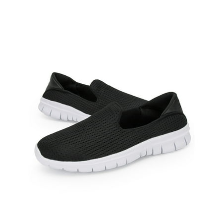 

Gomelly Womens Flats Non-Slip Sneakers Slip On Casual Shoes Breathable Walking Shoe Women Black US 5.5