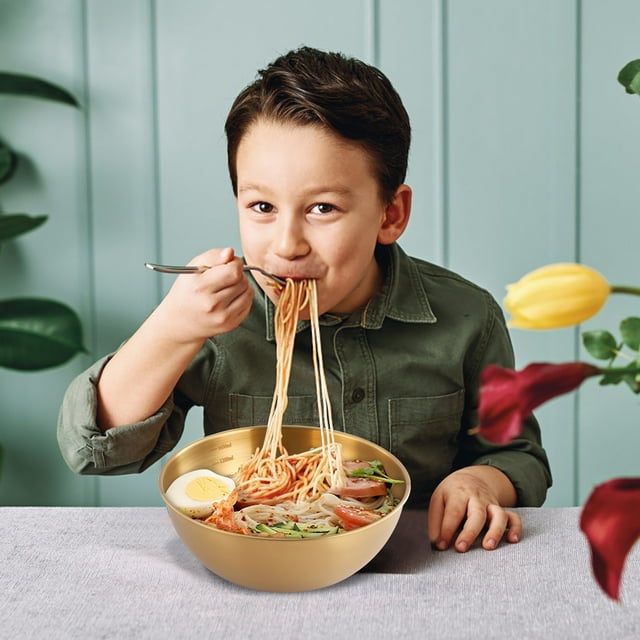 Stainless Steel Cold Noodles Bowl With Scale Household Fruit Bowl Mixed With Rice Bowl Tableware