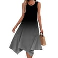 thumbnail image 5 of Ashirexll Womens Summer Dresses, Sun Dresses for Women Casual, Casual Summer Dress Sleeveless Sundress Hankerchief Hem Maxi Tank Dresses Beach Dress with Pockets Dark Gray XXL, 5 of 6
