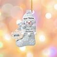 thumbnail image 5 of Personalized Baby\u2019s First Christmas Keepsake Ornament, Custom New Baby Gifts, Babys 1st Christmas Ornament 2023 Boy Or Girl Newborn, for New Mom Dad (Style 1) - 3904 (Green), 5 of 7