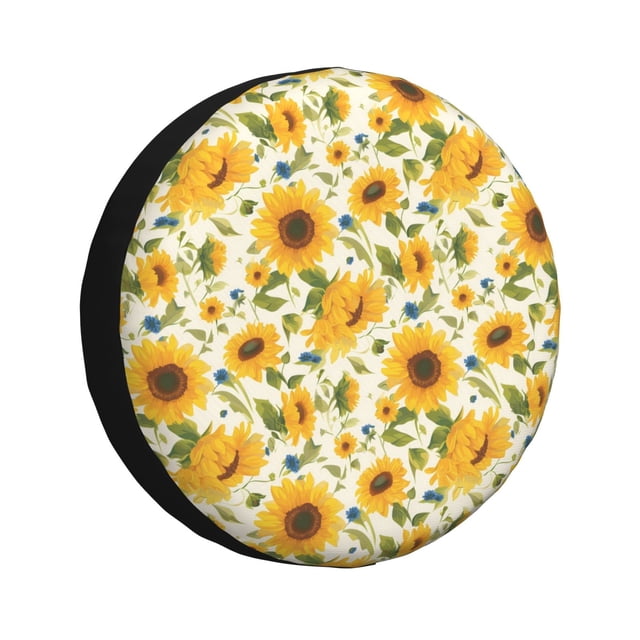 Balery Beautiful Countryside Sunflower Cubiertas para Neumáticos - Protector Resistente para Neumáticos de Camioneta, SUV, Remolque, Camper y RV-17 inch