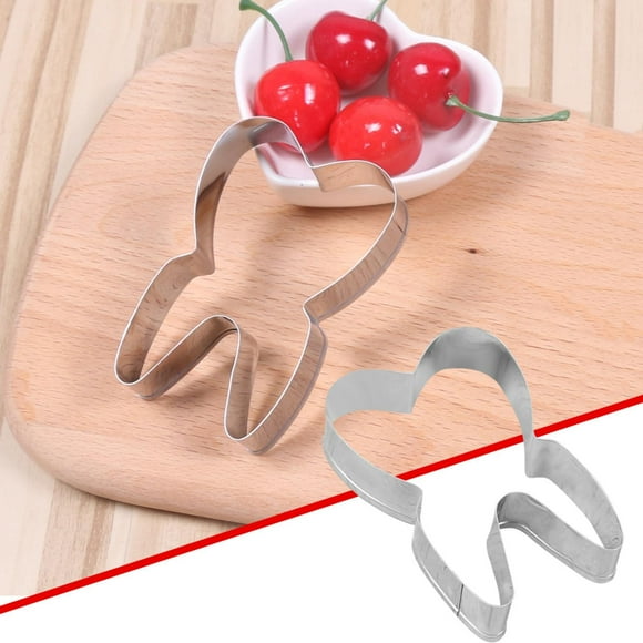 Stainless Steel Dessert Mould Cartoon Tooth Shape Cutting Mould DIY Steamed Bun Dough Mould Fondant Baking Tool Vac Seal Bags Pumpkin Carving Cookie Fondant And for Side of Cake Vegetable Mini Star