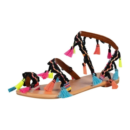 

Women s Fashion Summer Boho Flat Non Slip Sandals Beach Casual Shoes