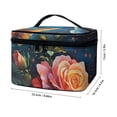 thumbnail image 5 of HELLHERO Rose Pattern Portable Cosmetic Bag Case with Brush Slots Travel Cosmetic Bags with Large Capacity Airport Airline Vacation Organization Thoughtful Gift, 5 of 5