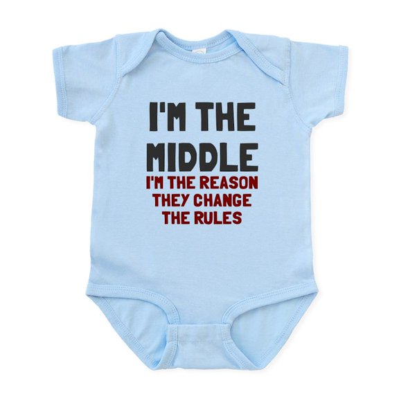CafePress - I'm The Middle Change Rules Infant Bodysuit - Baby Light Bodysuit, Size Newborn - 24 Months