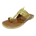 thumbnail image 1 of Dark Gold Women Kolhapuri Chappal Indian Flat Flip Flops Casual Ethnic Kolhapuri Sandals For Women US 9.5 / EURO 41, 1 of 4