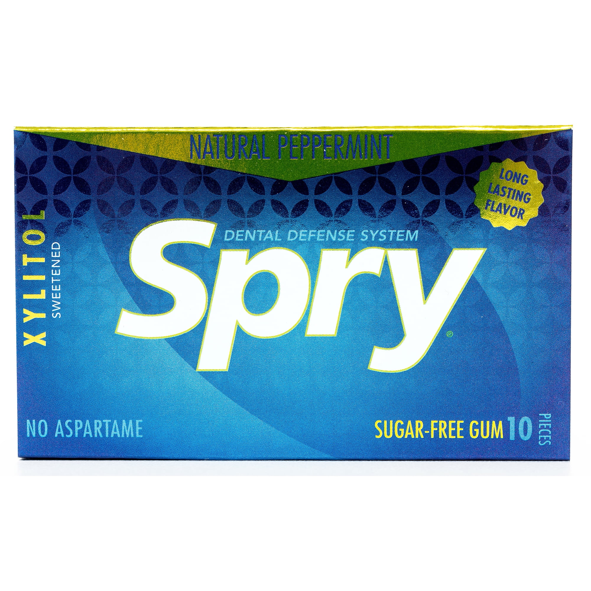 Spry Xylitol Chewing Gum, Aspartame-Free Sugar-Free Peppermint 10 Piece Blister Cards 20 pack
