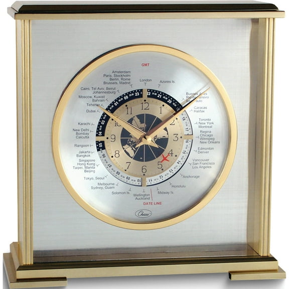 Fashion Aviator World Time Clock With Engraving Plate (9 X 4) Made In China gm1272