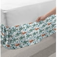 thumbnail image 2 of Underwater Bed Skirt, Childish Exotic Ocean Sharks and Narwhals Swimming Deep Sea Print, Elastic Bedskirt Dust Ruffle Wrap Around for Bedding Decor, 4 Sizes, Coral and Almond Green, by Ambesonne, 2 of 2