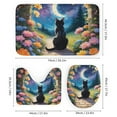 thumbnail image 2 of Cute Cat Shower Curtain Set, 4-Piece Bathroom Decor Set with 72" x 72" Shower Curtain, Toilet Cover Mat, U-Shaped Mat, Non-Slip Floor Mat, 2 of 7