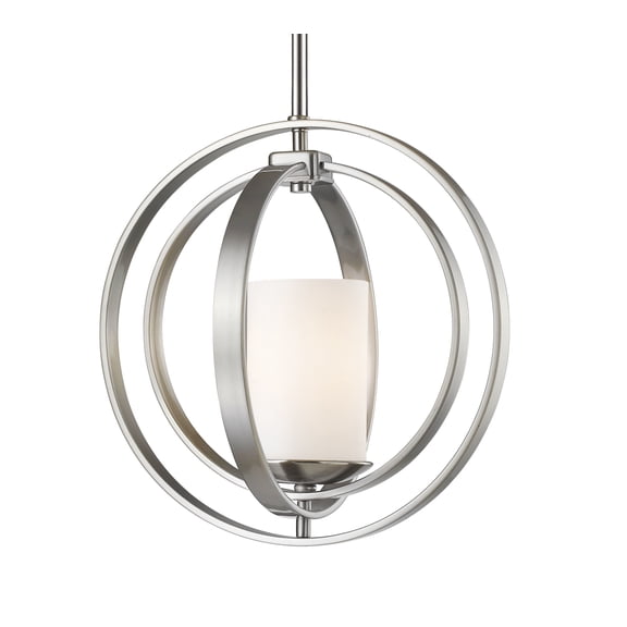 Z-Lite Ashling Mini Pendant in Matte Opal and Brushed Nickel