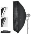 thumbnail image 1 of NEEWER 12"x47" Quick Setup Foldable Rectangular Strip Softbox Bowens Mount with Diffusers/Honeycomb Grid/Bag, Compatible with Godox Aputure 120d Video, 1 of 8