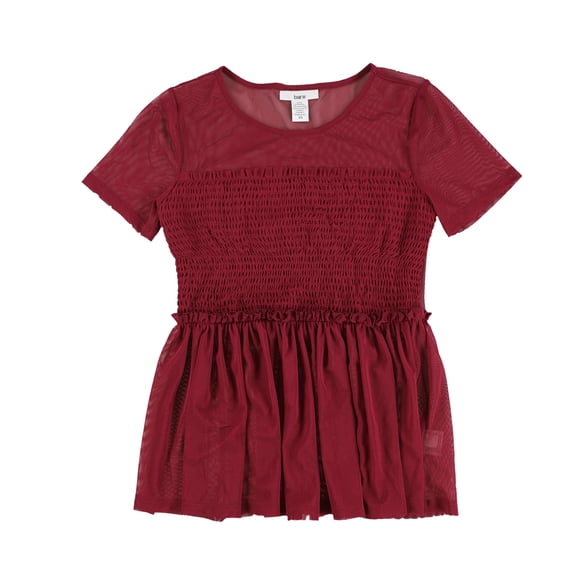 bar III Blusa de Punto Smocked para Mujer, Púrpura, Mediana