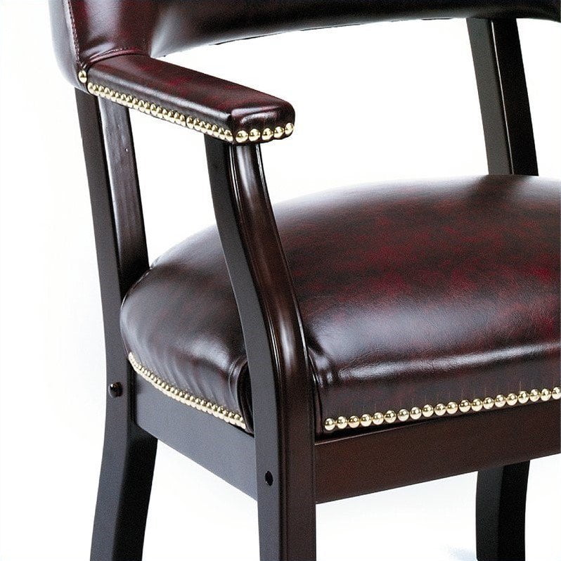 Boss Office Products Burgundy Ivy League Executive Captains Chair