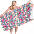 thumbnail image 2 of Beach Towels Oversized Quick Dry,Summer Bold &Bright Beach Towels,Microfiber Beach Towel Super Lightweight Colorful Bath Towel Sandproof Beach Blanket Multi-Purpose Towel for Travel Swimming Pool, 2 of 4