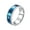 Blue, variant on Unisex Stainless Steel 7MM Black Electrocardiogram Rotatable Couple Ring Real Lover Heartbeat Wedding Bands Size 9