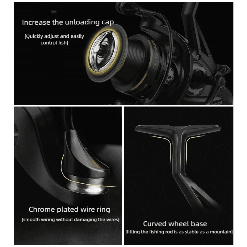 LINNHUE Carp Fishing Reel Spinning Reel QH3000-9000 Strong Double Drag 20kg Carretilha Pesca Sea Reel Fishing Free Spare Spool