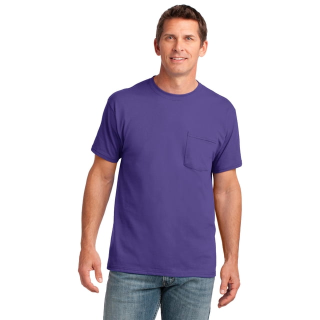 Camiseta con bolsillo de algod?n Core de Port & Company?. PC54P P?rpura S Puerto & Compa??a PC54P