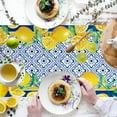thumbnail image 2 of Capri Blue Lemon Table Runner Summer Italy Tile Burlap Artificial Lemon Fruit Table Runners Farmhouse Coffee Table Center Decor for Home Kitchen Dining Party Patio Indoor Outdoor 13x108 Inch, 2 of 6