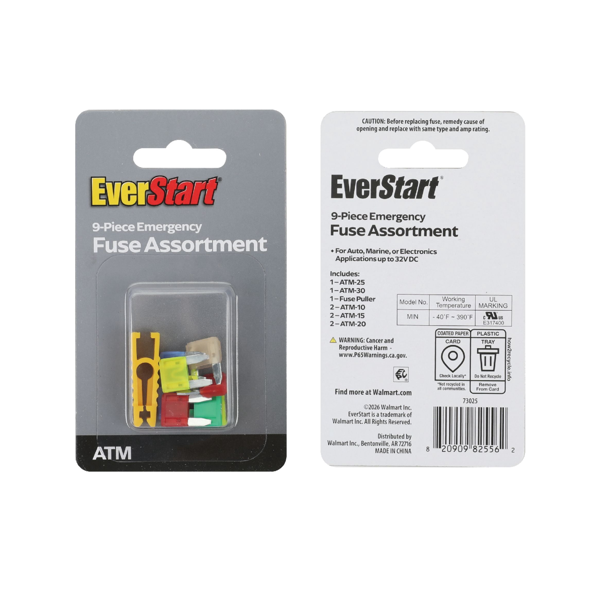 EverStart 8-Piece High Amp ATM Automotive Fuse Emergency Kit with FP-A3 Puller