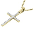 thumbnail image 3 of Dazzlingrock Collection Round White Diamond Cross Religious Pendant for Her with Gold Chain (0.15 ctw, Color I-J, Clarity I2-I3) in 10K Yellow Gold, 3 of 5