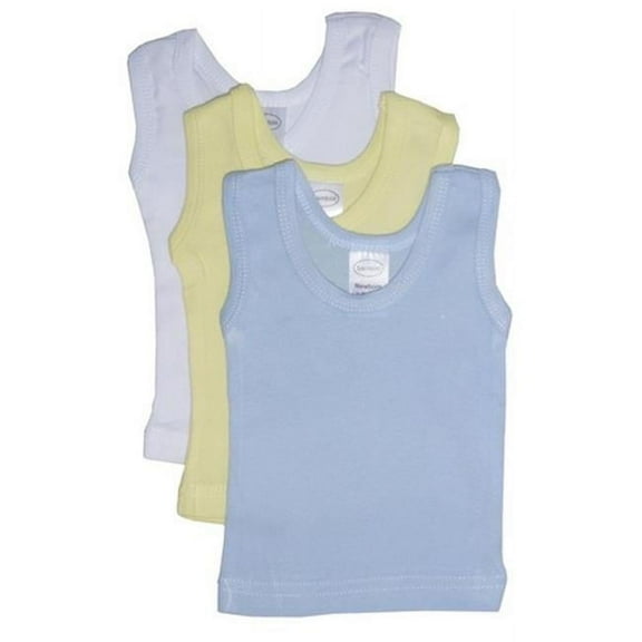 Boys Rib Knit Assorted Pastel Sleeveless Tank Top Shirt, Small - Pack of 3