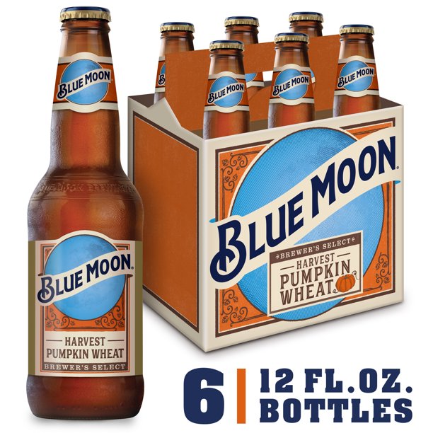 Blue Moon Harvest Pumpkin Wheat Ale Beer 6 Pack 12 Fl Oz Bottles 5 7 Abv Walmart Com