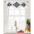 thumbnail image 5 of Tie Up Valance Curtain for Kitchen,Aztec Tribal Geometric Black Gray Rod Pocket Short Curtains Adjustable Tie-Up Shade Valances,Vintage Ethnic Style Window Treatment for Bathroom Living Room Bedroom, 5 of 8