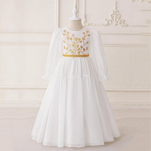Cowsor Robe de Prière à Manches Longues pour Filles Musulmanes Abaya Moyen-Orient Musulman Robe de Dubaï 2025 Ramadan Aïd Aïd Caftan