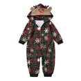 thumbnail image 3 of Odeerbi Christmas Onesie Pajamas for Family Holiday Sleep Jumpsuit Long Sleeve Family Christmas Pajamas Matching Sets Toddler Fashion Lattice Print Plush Jumpsuit Sleepwear PJs Set Green, 3 of 5