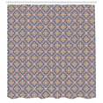thumbnail image 3 of Aztec Shower Curtain, Portuguese Azulejo Mosaics Style European Ethnic Classic Medieval Motif, Fabric Bathroom Set with Hooks, 69W X 70L Inches, Apricot Red Sky Blue, by Ambesonne, 3 of 3