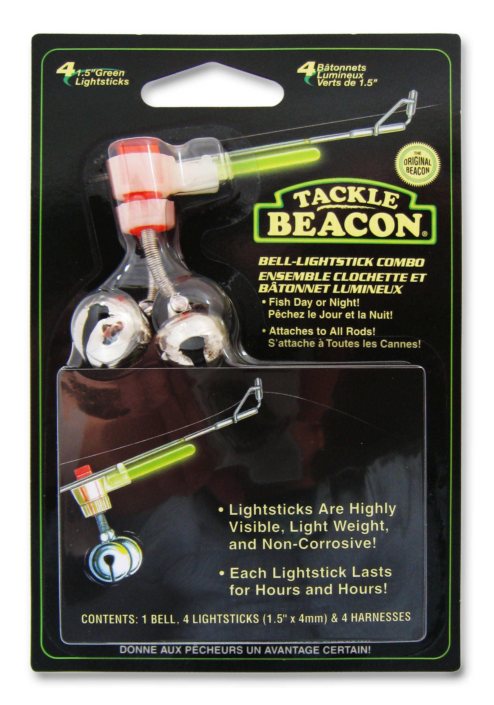 (2 pack) Rod-N-Bobb's Bell-Lightstick Combo, Green, Ring Bell