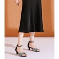 thumbnail image 5 of DADAWEN Low Hee Dress Shoes Open Toe Ankle Strap Sandals Rhinestone Shiny Black 7.5US, 5 of 5