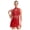 Red, variant on Kaerm Women's Rhinestone Lyrical Dance Dress Sleeveless Backless Skirt Leotard Contemporary Dancewear Ivory S