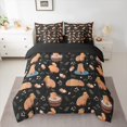 thumbnail image 2 of Manfei Cartoon Cute Kapibara 7pcs Bedding Comforter Set,Brown Animal Capybara Queen Bedding Sets,Rustic Flower Floral Queen Sheet Sets For Kids Girls,Ultra Soft Home Decor Reversible, 2 of 8