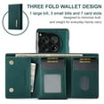 thumbnail image 5 of Allytech 2 in 1 Detachable Wallet Case for OnePlus 12 with Cash Pocket & Cash Slots, [Full Body Protection] [Magnetic Clasp] Luxury PU Leather Shockproof Slim Kickstand Case - Green, 5 of 9