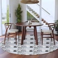 thumbnail image 3 of Round Rug 7Ft Washable Non-Slip, Easter Rabbit Circle Area Rugs for Living Room Bedroom, Cartoon Cute Bunny Sketch on Blue Indoor Floor Mats Carpet Runner for Home Decor Aesthetic, 3 of 8