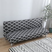 Folding Sofa Bed Cover Solid Color Futon Armless Slipcover Polyester Elastic Fabric All-Inclusive Cover