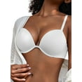 thumbnail image 2 of Deyllo Women's Plunge Super Push Up Bra Padded Underwire T Shirt Bra,White 34DDD, 2 of 3