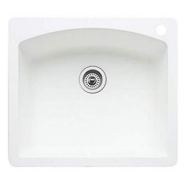 Diamond Single Bowl Silgranit II Drop-In Kitchen Sink - White