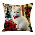 thumbnail image 2 of Christmas Cats Faux 3D Print Pillow Cover Holiday Theme Decor Sofa Throw Pillowcase Multicolor Options 18x18 Inch Festive Home Accent, 2 of 5